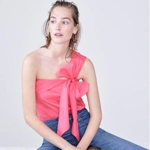 J. Crew One Shoulder Bow Top Size 8